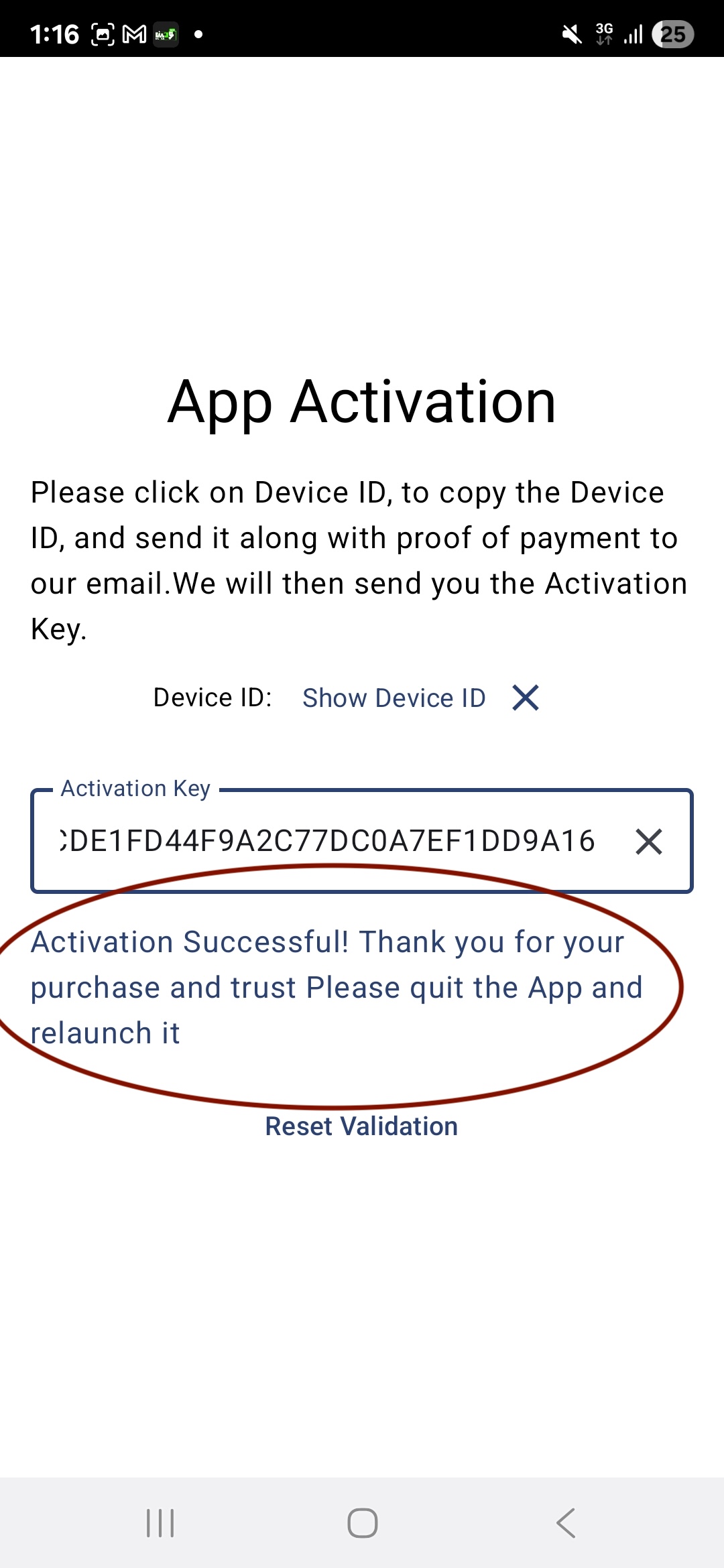 Step 14 — Activation successful
