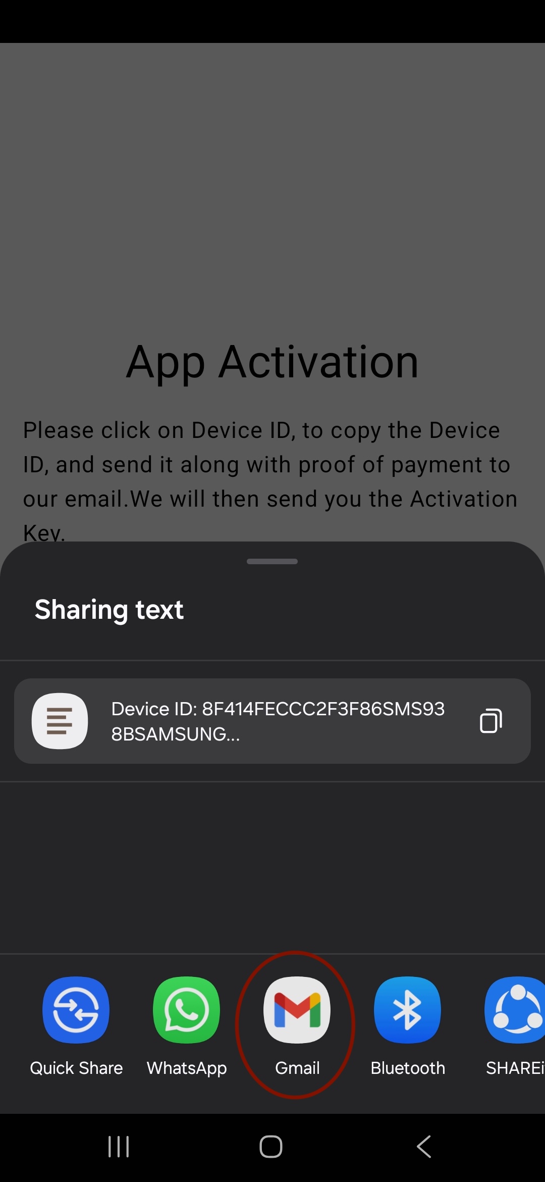 Step 8 — Sharing sheet / email